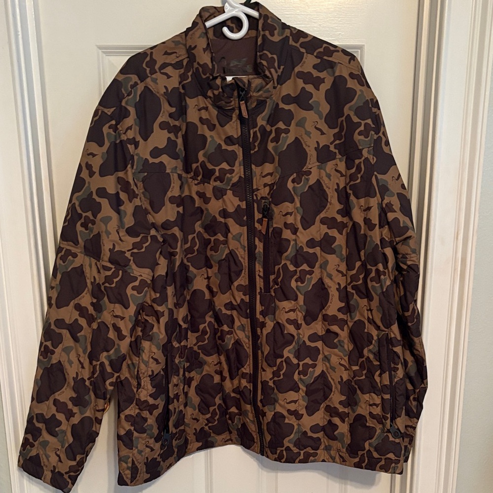 Men's Military-Inspired Camo Field Jacket - Brown/Olive